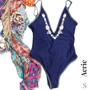 Aerie Blue One Piece Swimsuit sz S